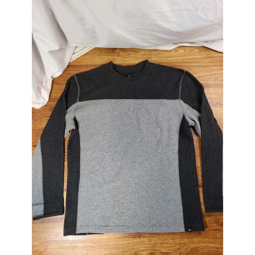 Prana Mens Size XXL Gray Wool Blend Long Sleeve